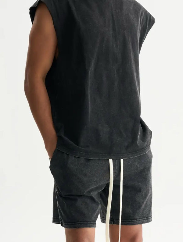 Vest and Washed Shorts